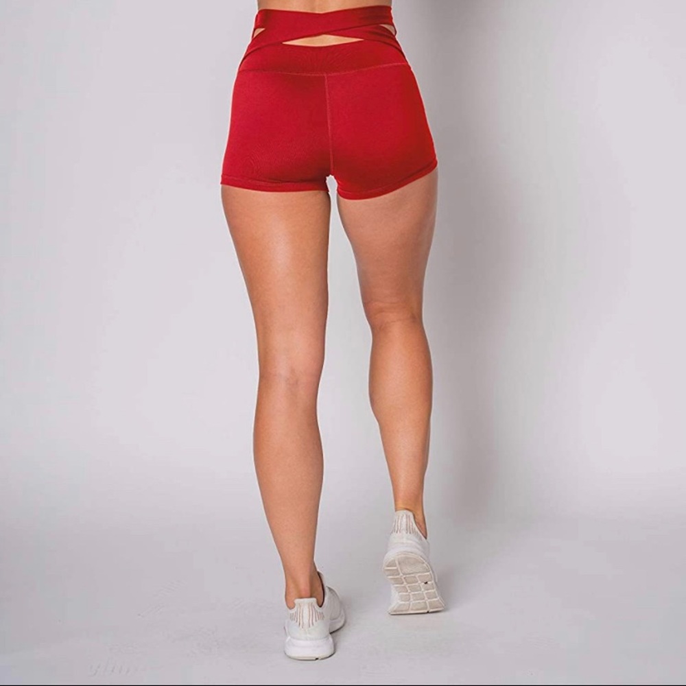 High Waisted Criss Cross Athletic Shorts